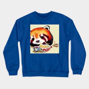 Kawaii Red Panda Eating Ramen Crewneck Sweatshirt